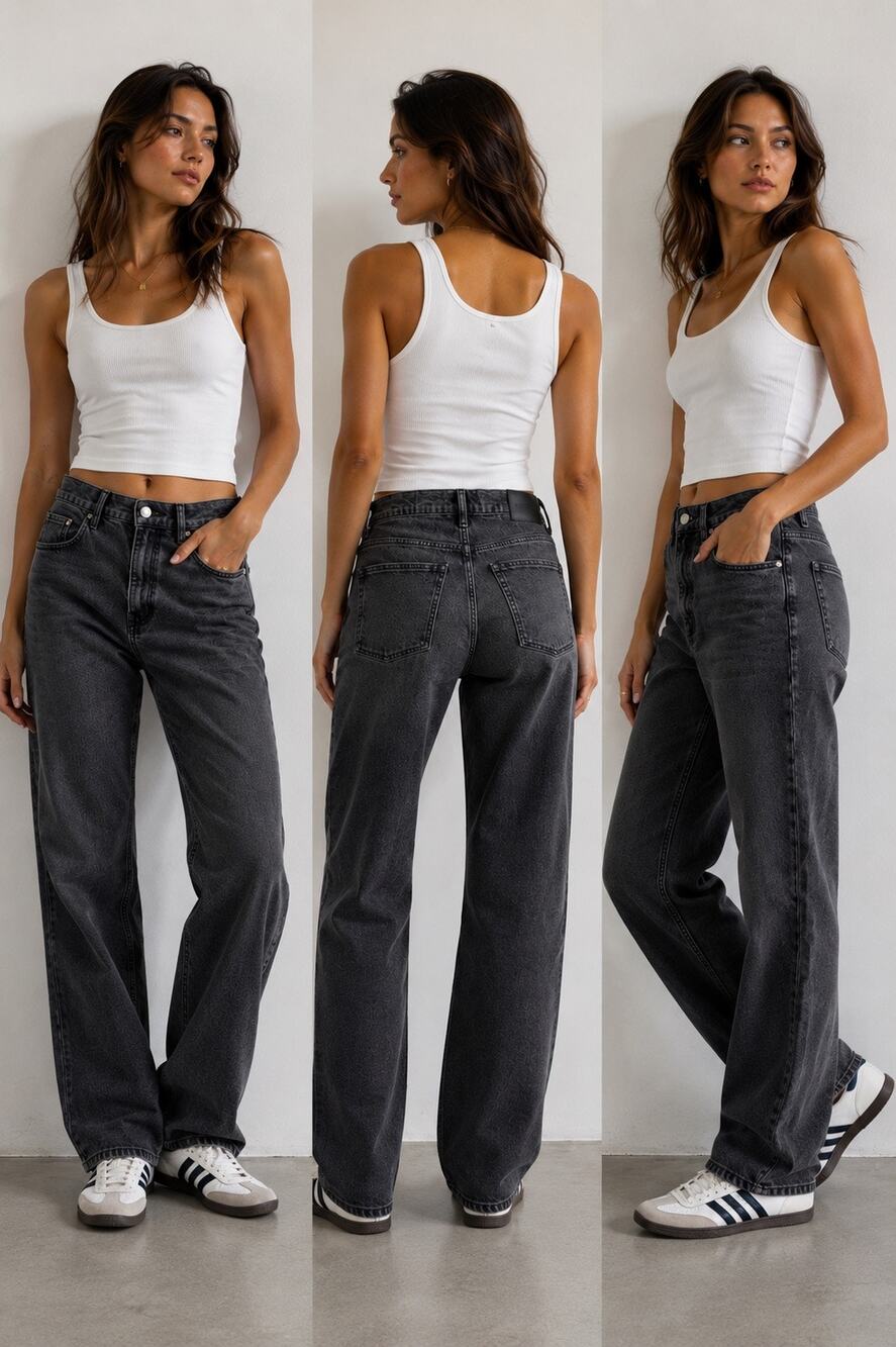 Everlane The Way High Jean Gray Wash Organic Cotton Straight Leg Jean 31 Regular
